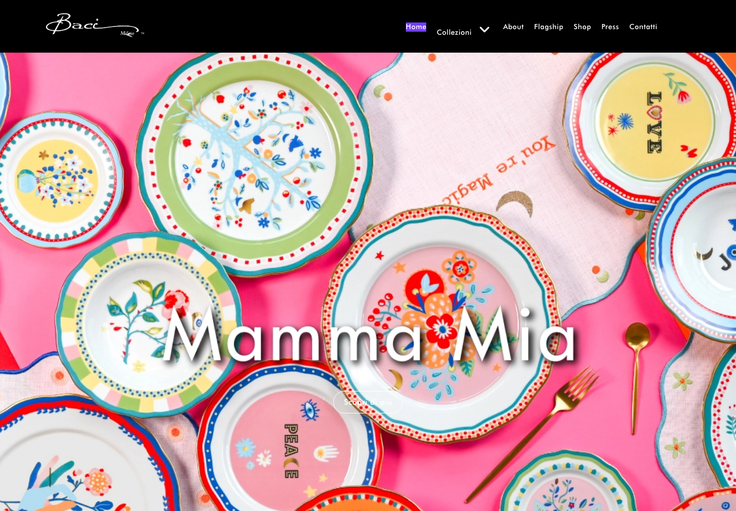 Screenshot home Baci Milano