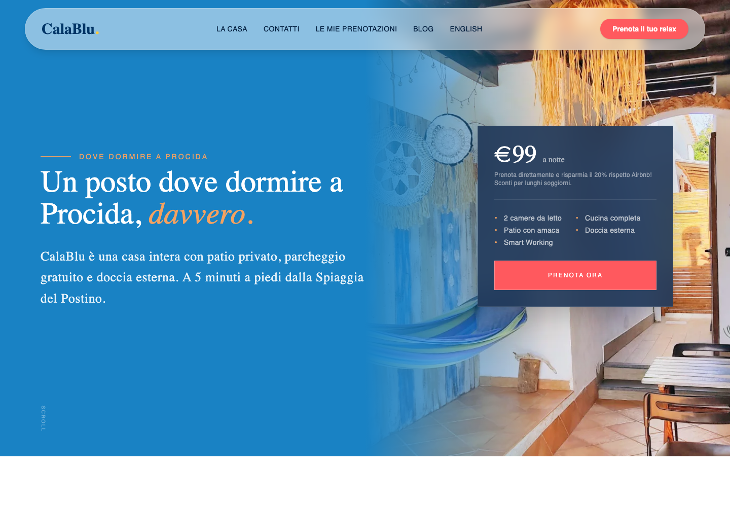 Screenshot home Calablu Procida