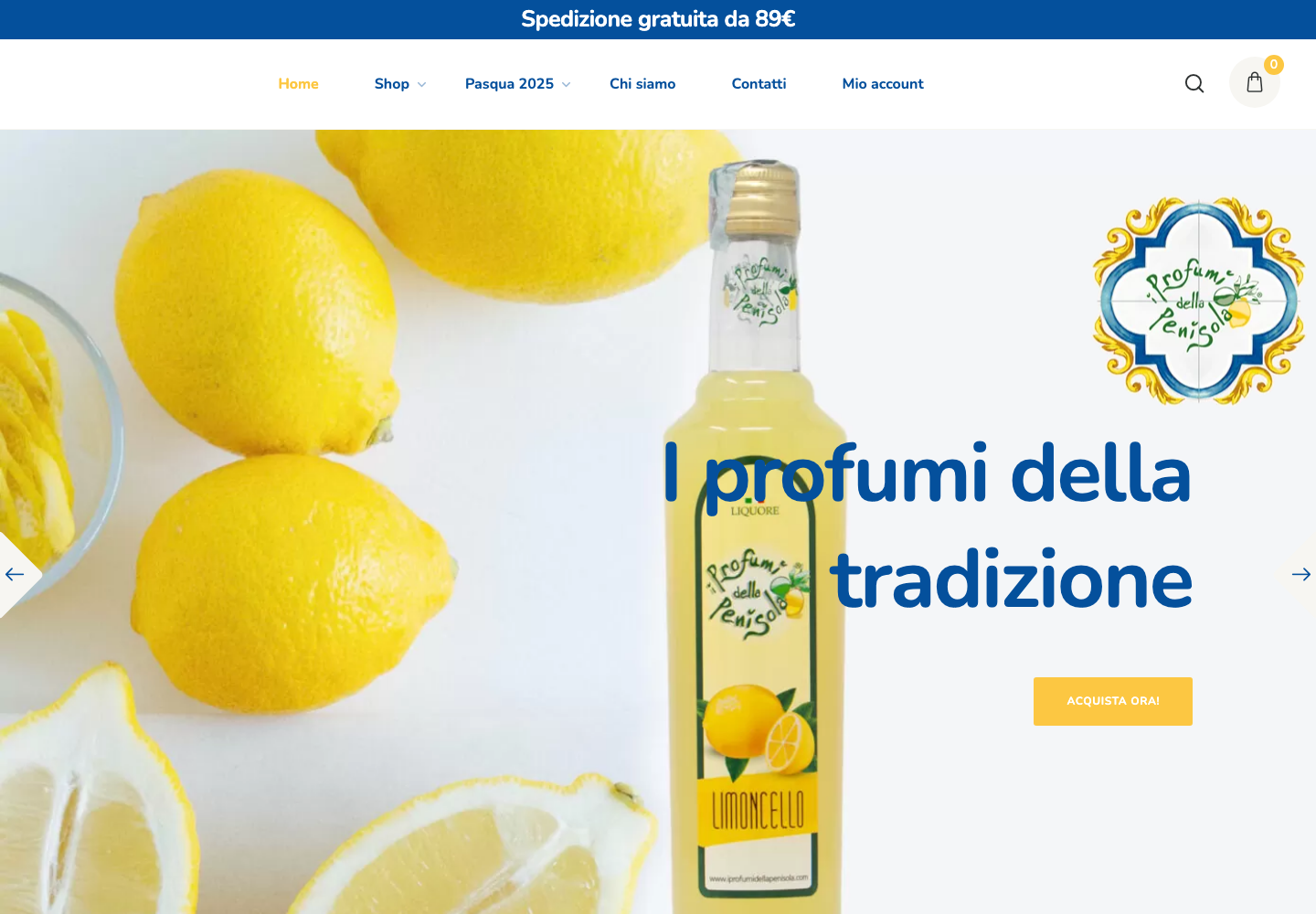 Screenshot home I Profumi della Penisola
