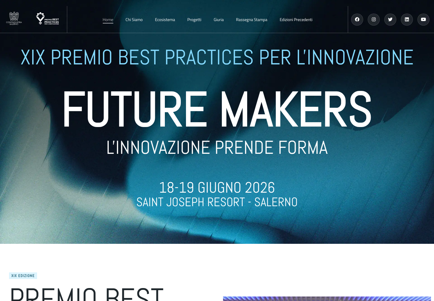 Screenshot home Premio Best Practices